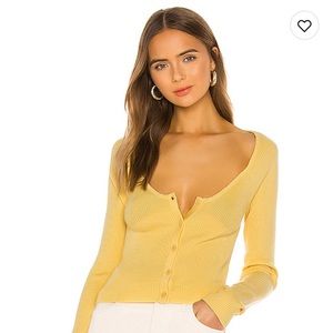 Lovers + Friends “acima” yellow cardigan, XS